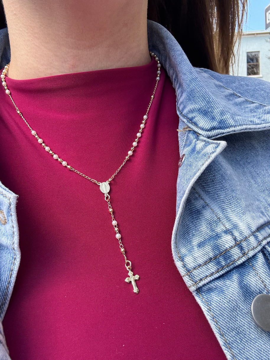 Miracle Medal Pearls Rosary