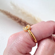 Golden Shiny Move Zircons Steel Ring