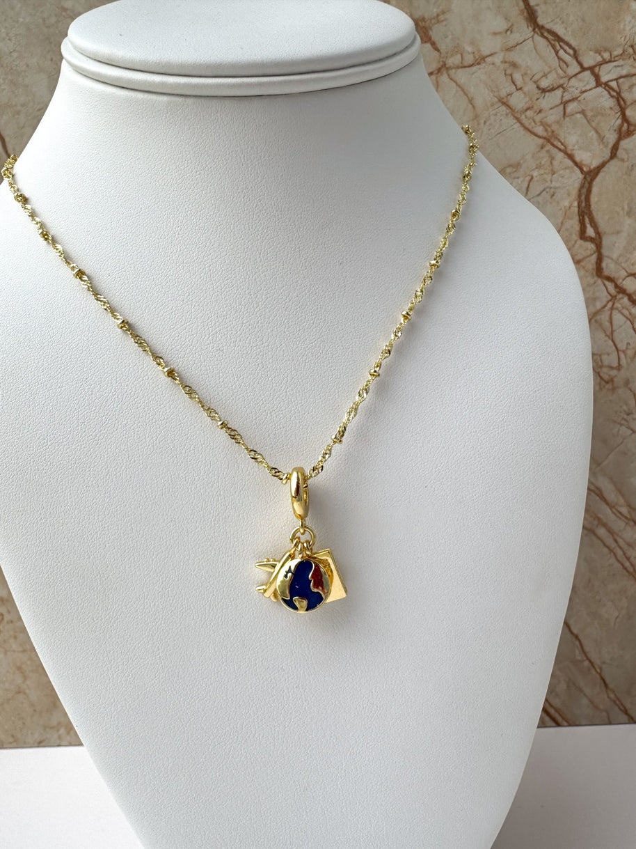 3 Traveler Charms Necklace