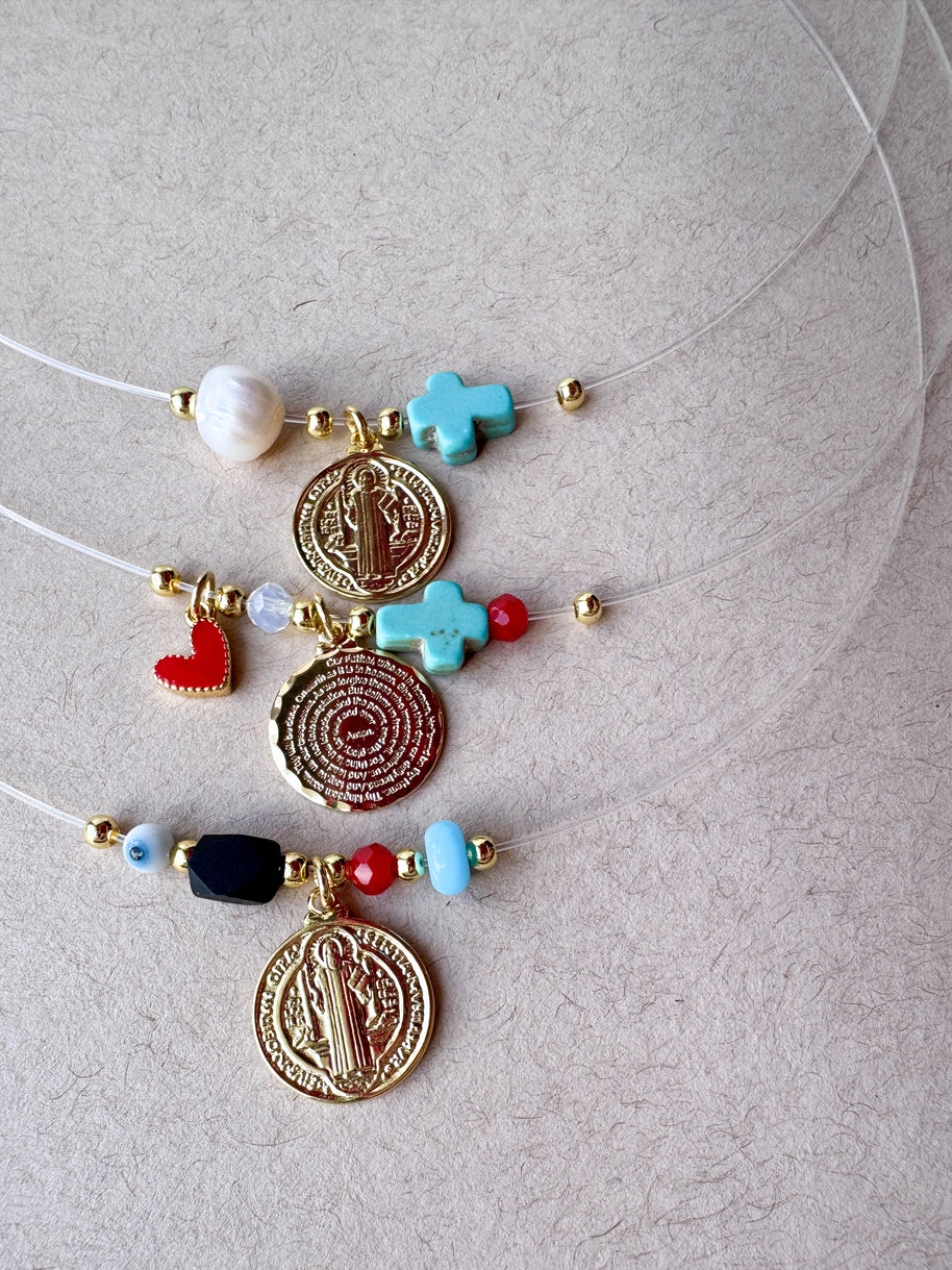 St. Benedict & Our Father Ghost Style Necklace