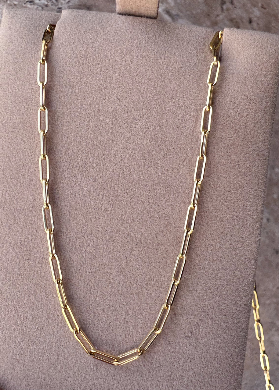 Paper Click Chain 18k Solid Italian Necklace