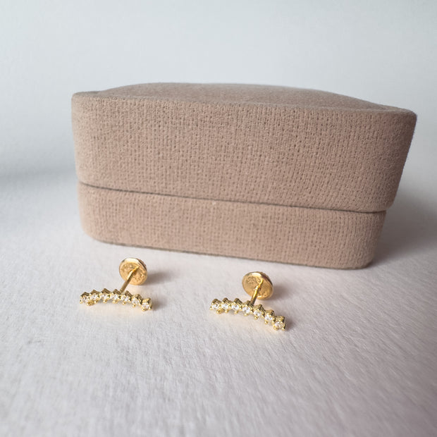 Sparkle Bar 18K Gold Stud Earrings