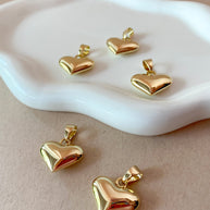 Plain Golden Heart Medium Charm