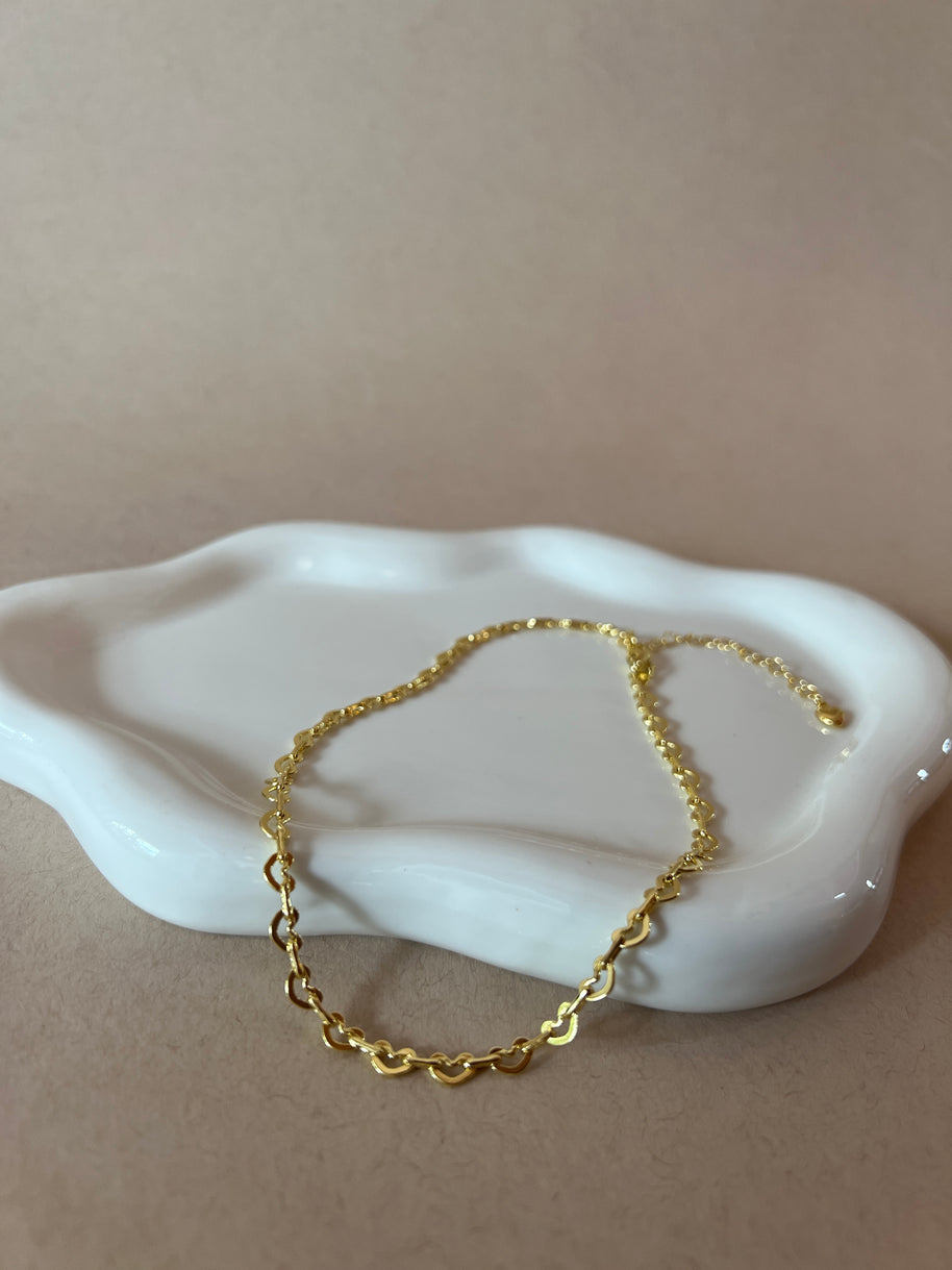 Golden Hearts Pattern Anklet