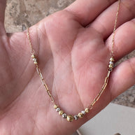 Silver & Gold Chain Italy 14k Solid Gold Necklace