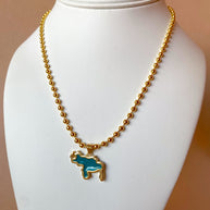 Blue Venezuela Map Necklace