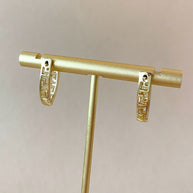 Golden Greek Key Pattern Oval Hoops