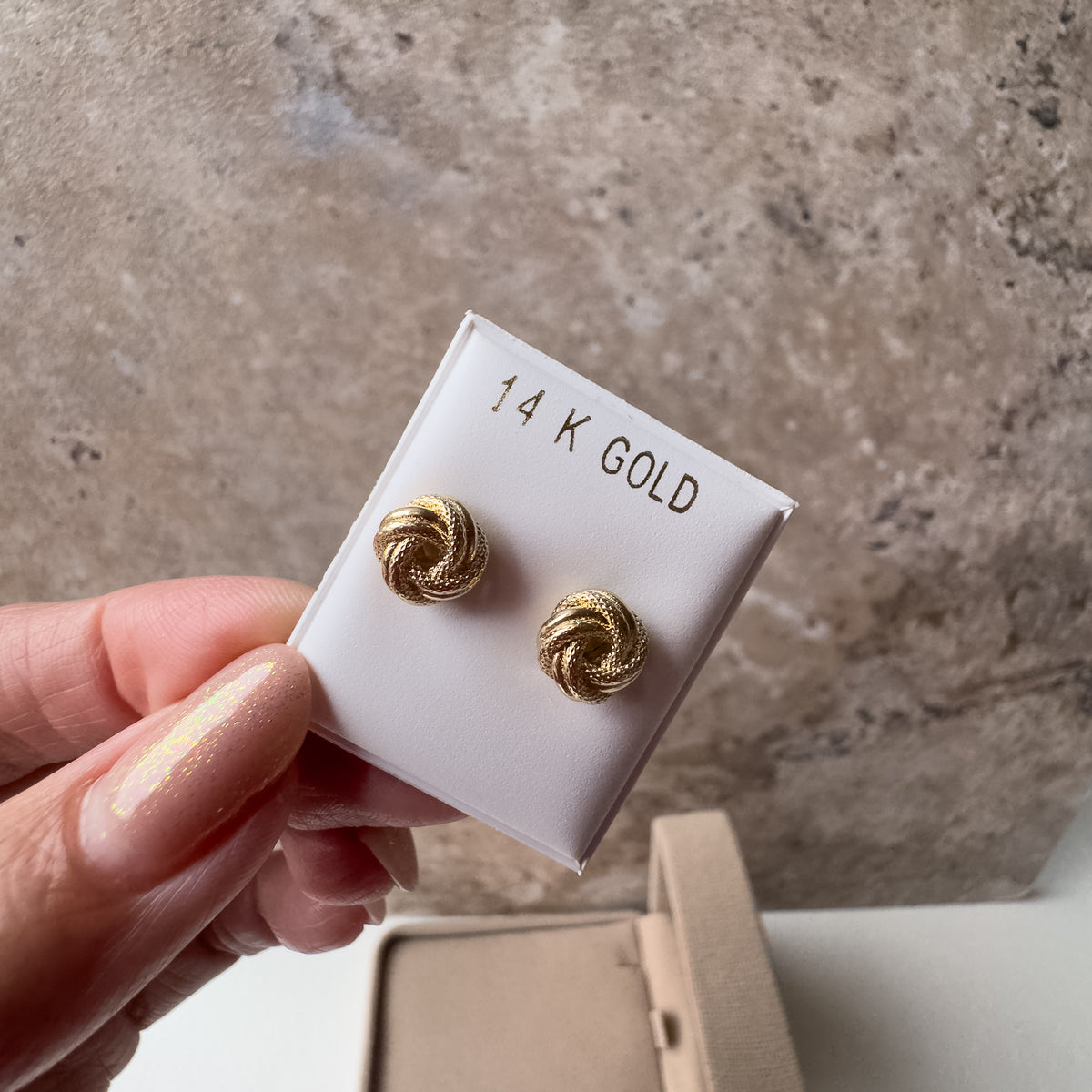 Knot Style 14k Solid Gold Earrings