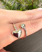 Load image into Gallery viewer, Stainless Steel Ring Adjustable Silver Hearts
