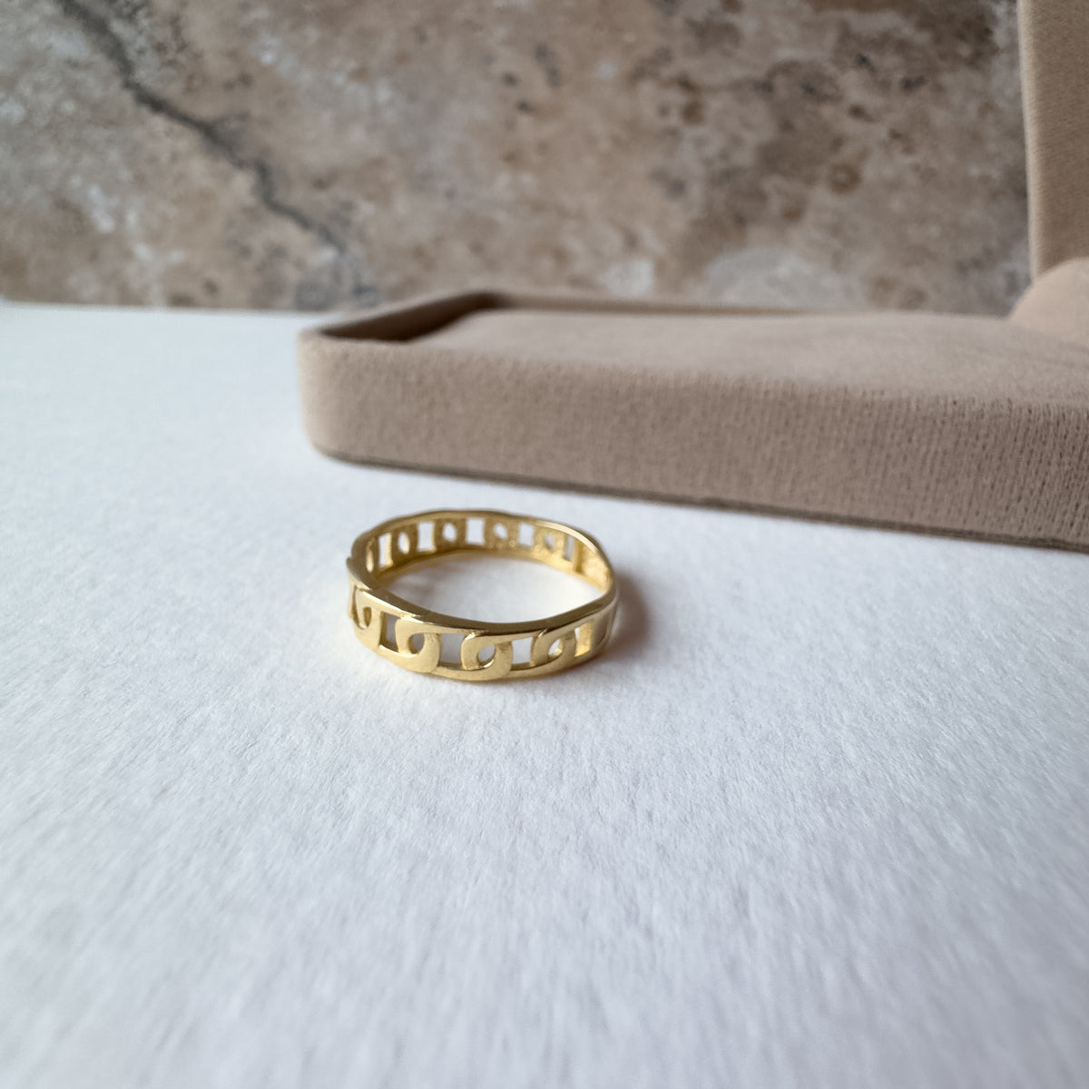 Mariner Link Cutout 18K Solid Gold Ring