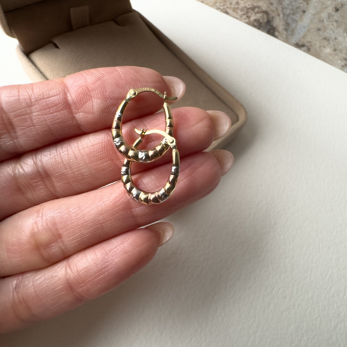 3 Gold Hoops 14k Solid Gold Earrings