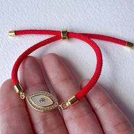 Red Evil Eye Adjustable Bracelet