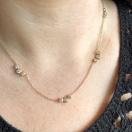 Crystal Pattern Silver & Gold Necklace