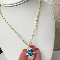 Hamsa Blue Necklace