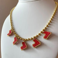 Red Hearts Miyuki Handmade Necklace