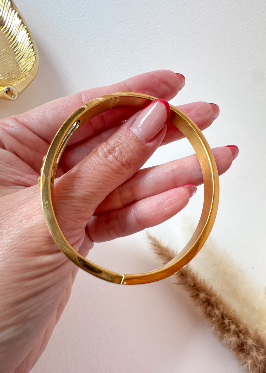 Bangle Move Thick Golden Steel Bracelet