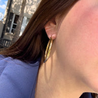 Spiral Golden Steel Big Hoops