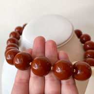 Acrylic Brown Gumball Bead with White Heart Necklace