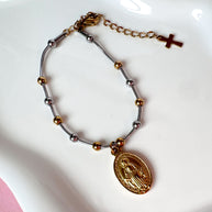 Silver & Gold Steel Miracle Virgin Bracelet