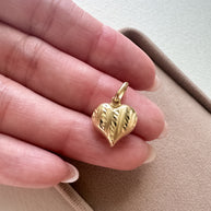 Medium Heart 14K Solid Gold Charm