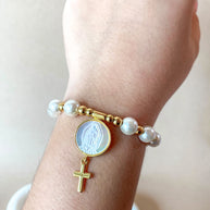 Mother of Pearls Medals Pearls Bracelet