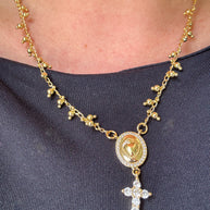 Cadena Corazon de Jesus y Cruz