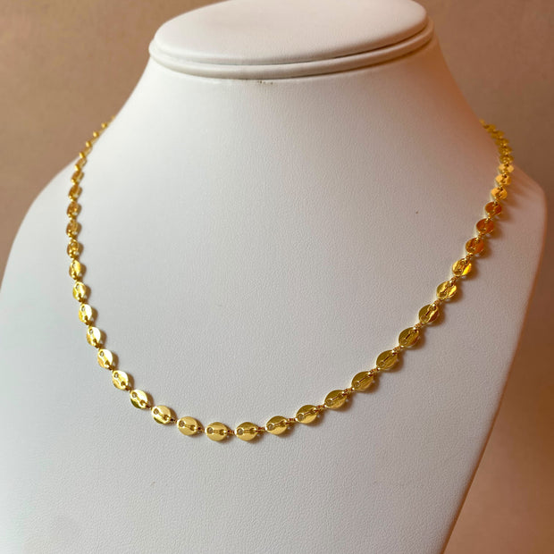 Little Flat Coffee Grain Necklace