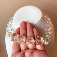 Crystal Clear Ceramic Hearts Pattern Necklace