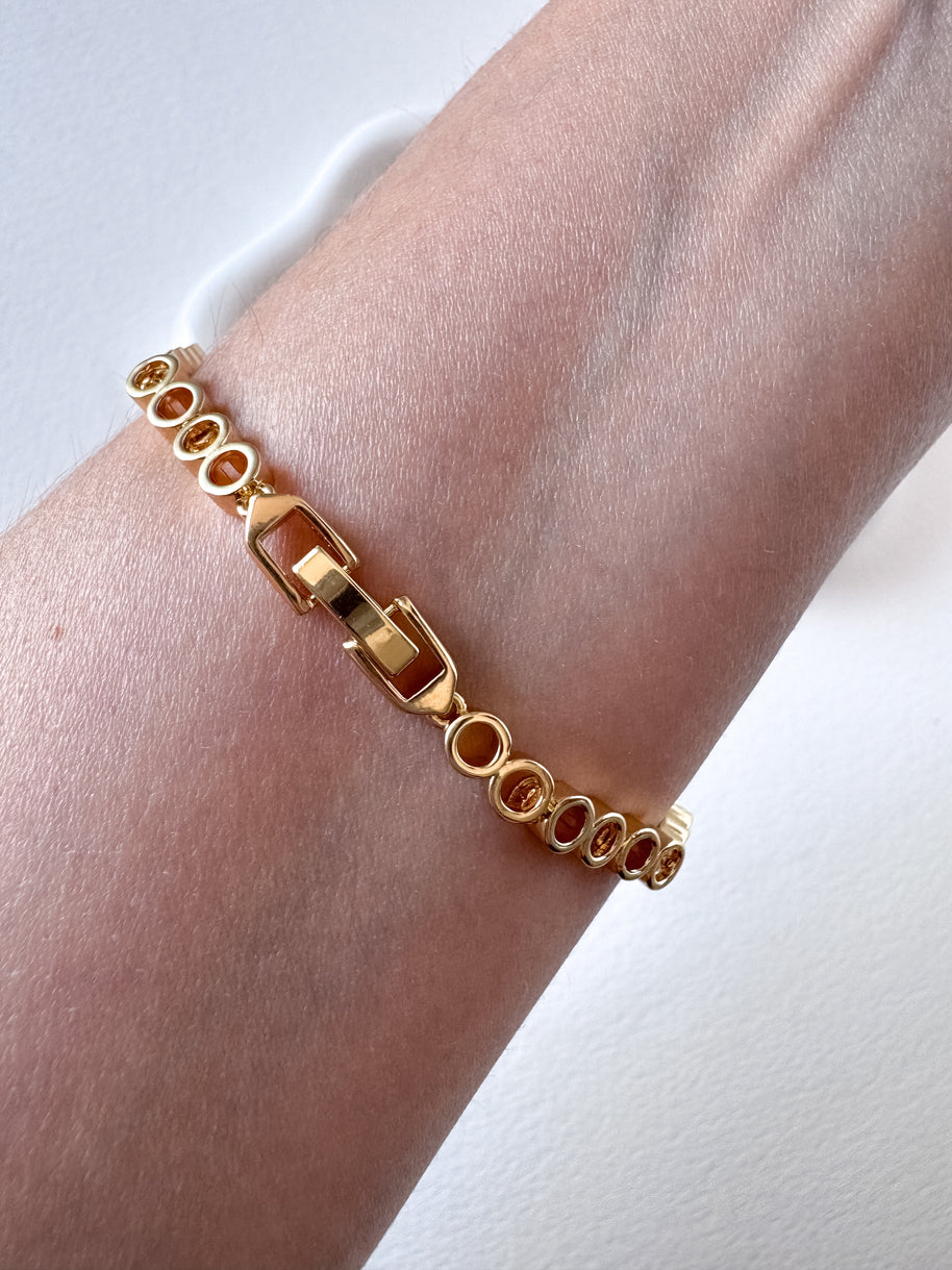 Golden Crystals 3 Hearts Bracelet