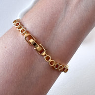 Golden Crystals 3 Hearts Bracelet
