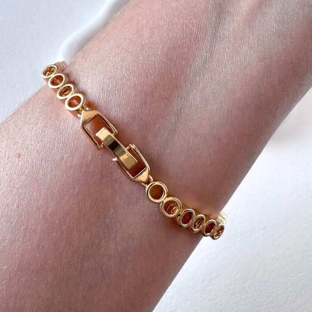 Golden Crystals 3 Hearts Bracelet