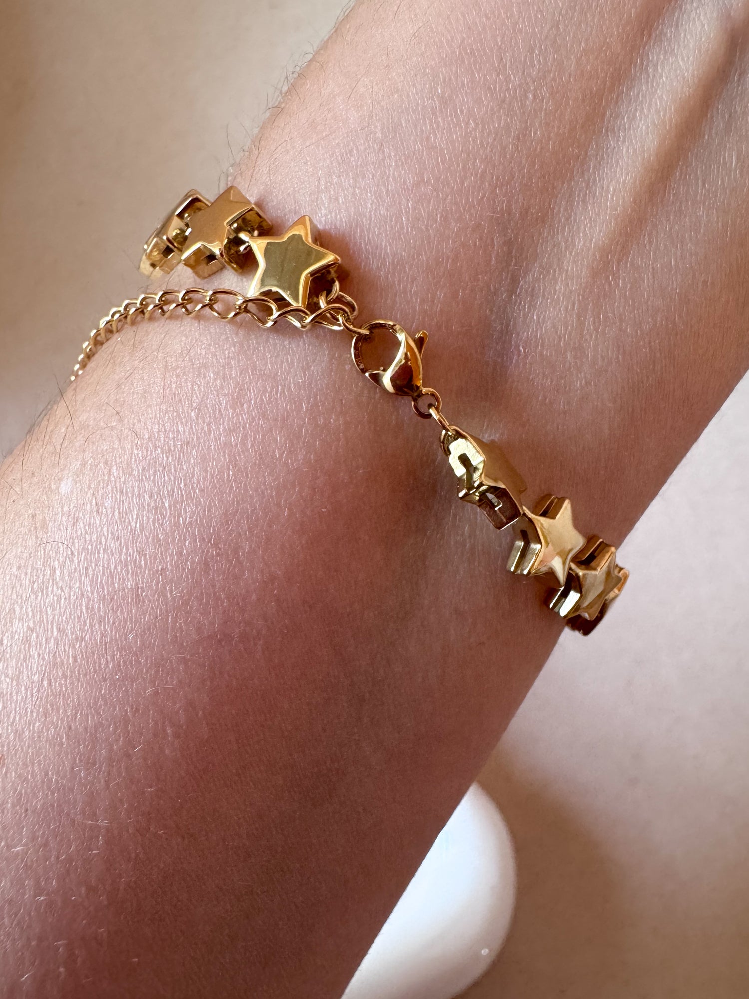 Golden Steel Stars ⭐️ Pattern Bracelet