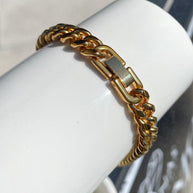 Golden Steel Thick Links Bracelet for Men