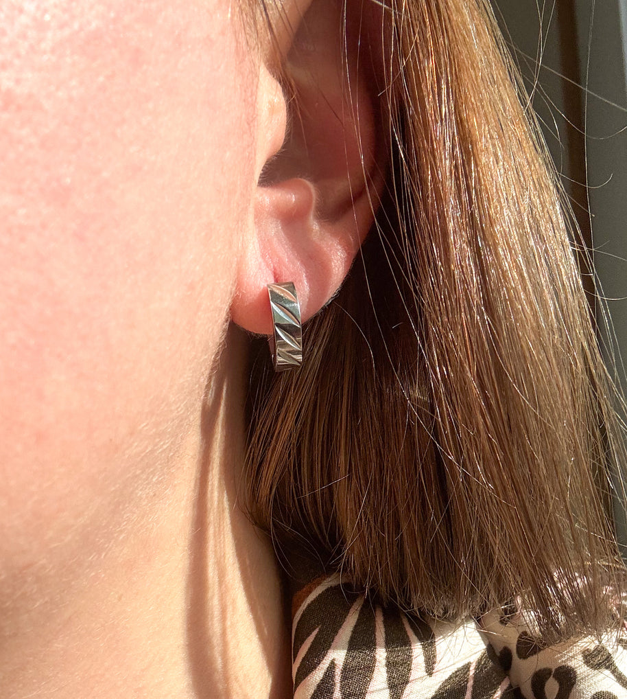 Argollas Plateadas Zirconium