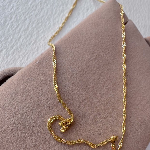 Singapure Chain 18k Solid Gold Necklace