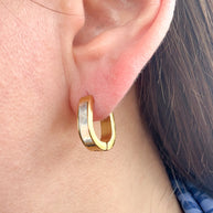Oval Medium Mother of Pearl Steel Hoops