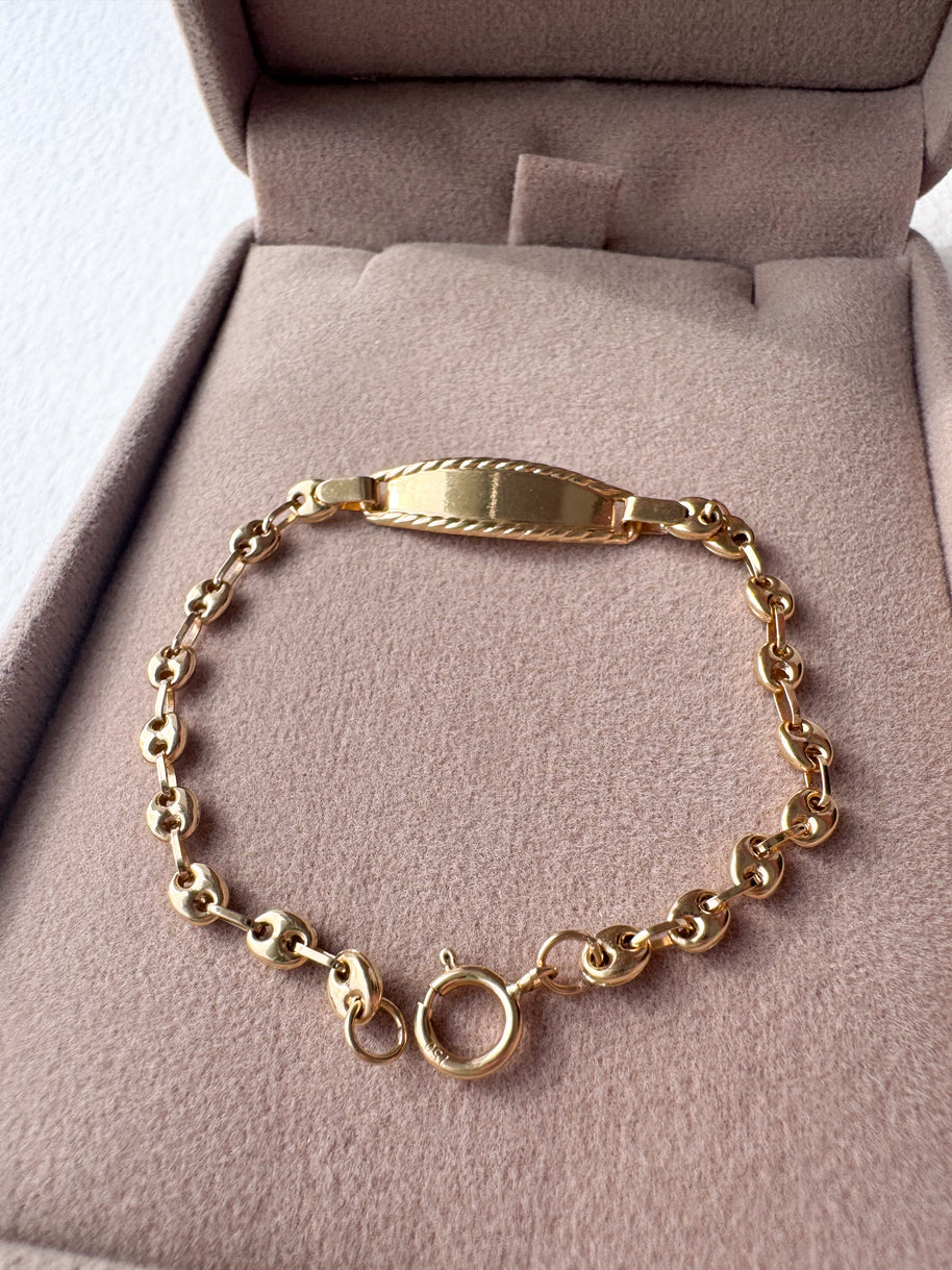 Esclava bebe Grano de Cafe 18K