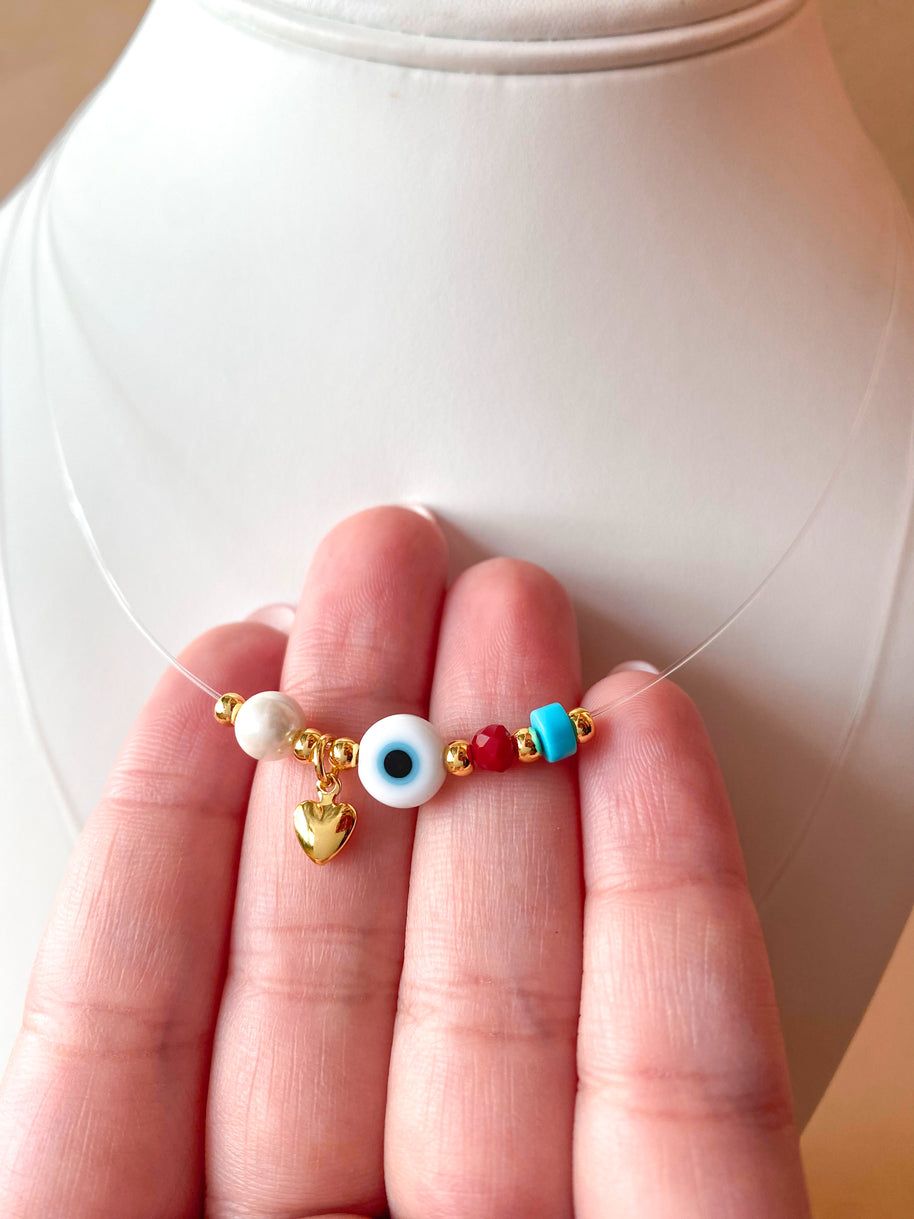 2 Styles of Evil Eye and Buddha Variety of Charms Ghost Necklaces