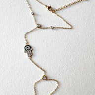 Golden Ring & Bracelet Hamsa Charm