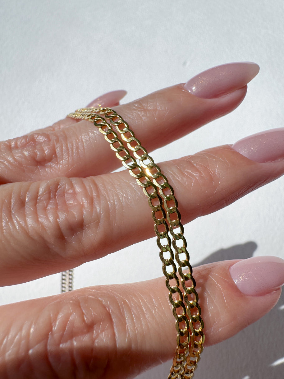 2 in 1 Chain 18k Solid Gold Necklace