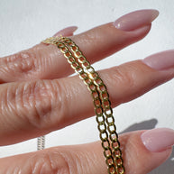 2 in 1 Chain 18k Solid Gold Necklace