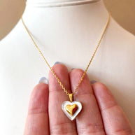 Heart chain, sweetheart and gold