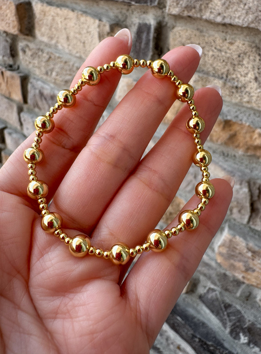 Pulsera Elastica Balines Dorados