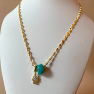 Evil Eye Hamsa and Turquoise Turkish Stone Necklace