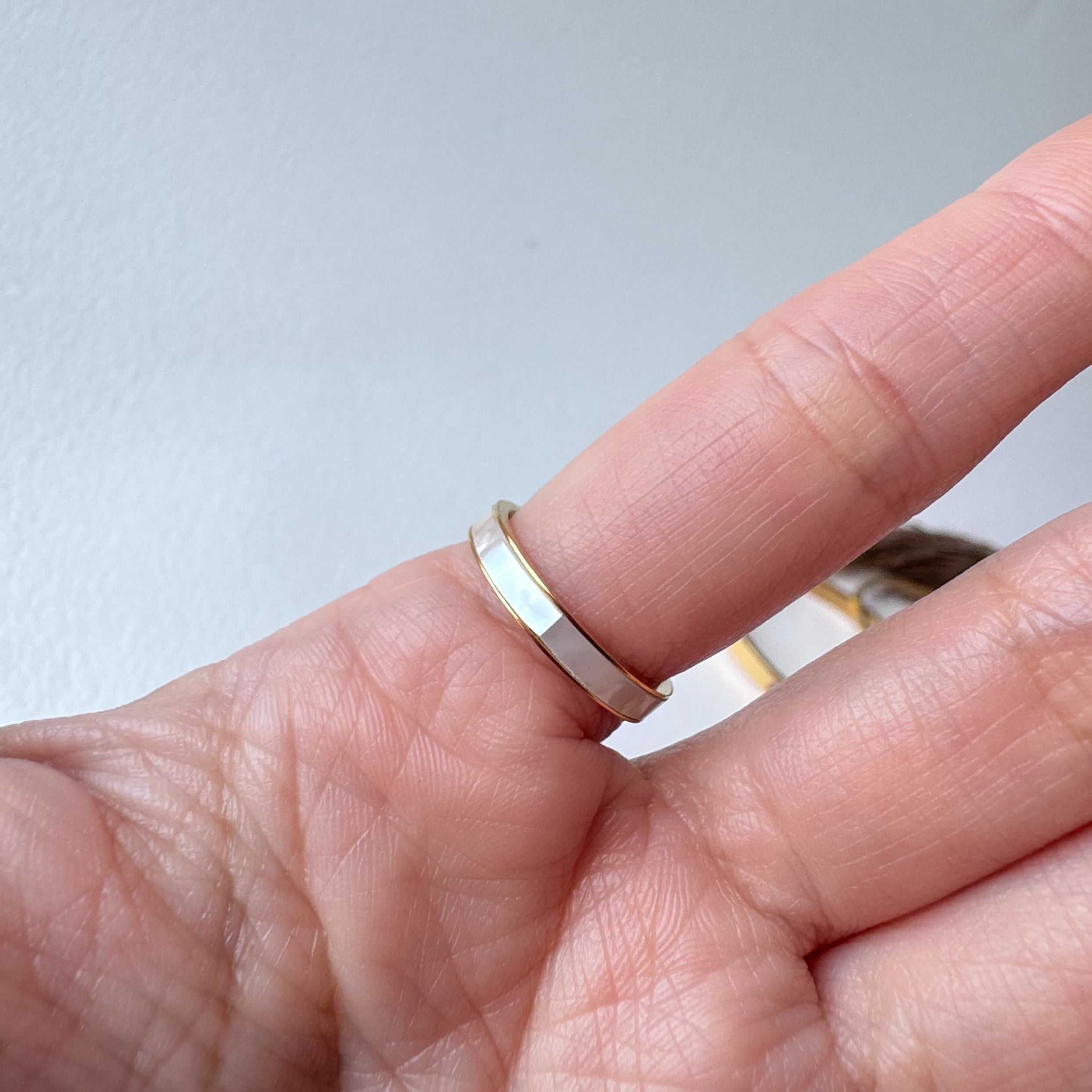 Classic Gold Mother of Pearl Steel Ring