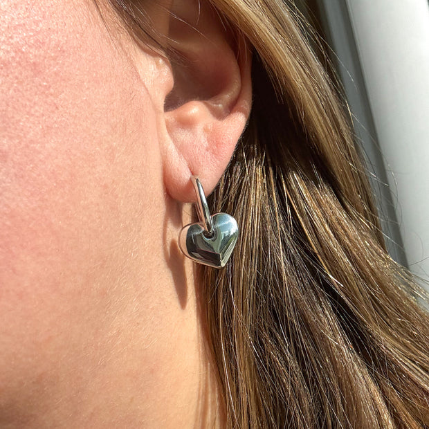 Argollas Corazon Silver