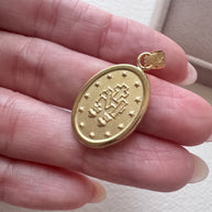 Miracle Virgin Medal 18k Solid Gold Hollow Charm