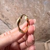 Twisted Hoops 14k Gold Earrings