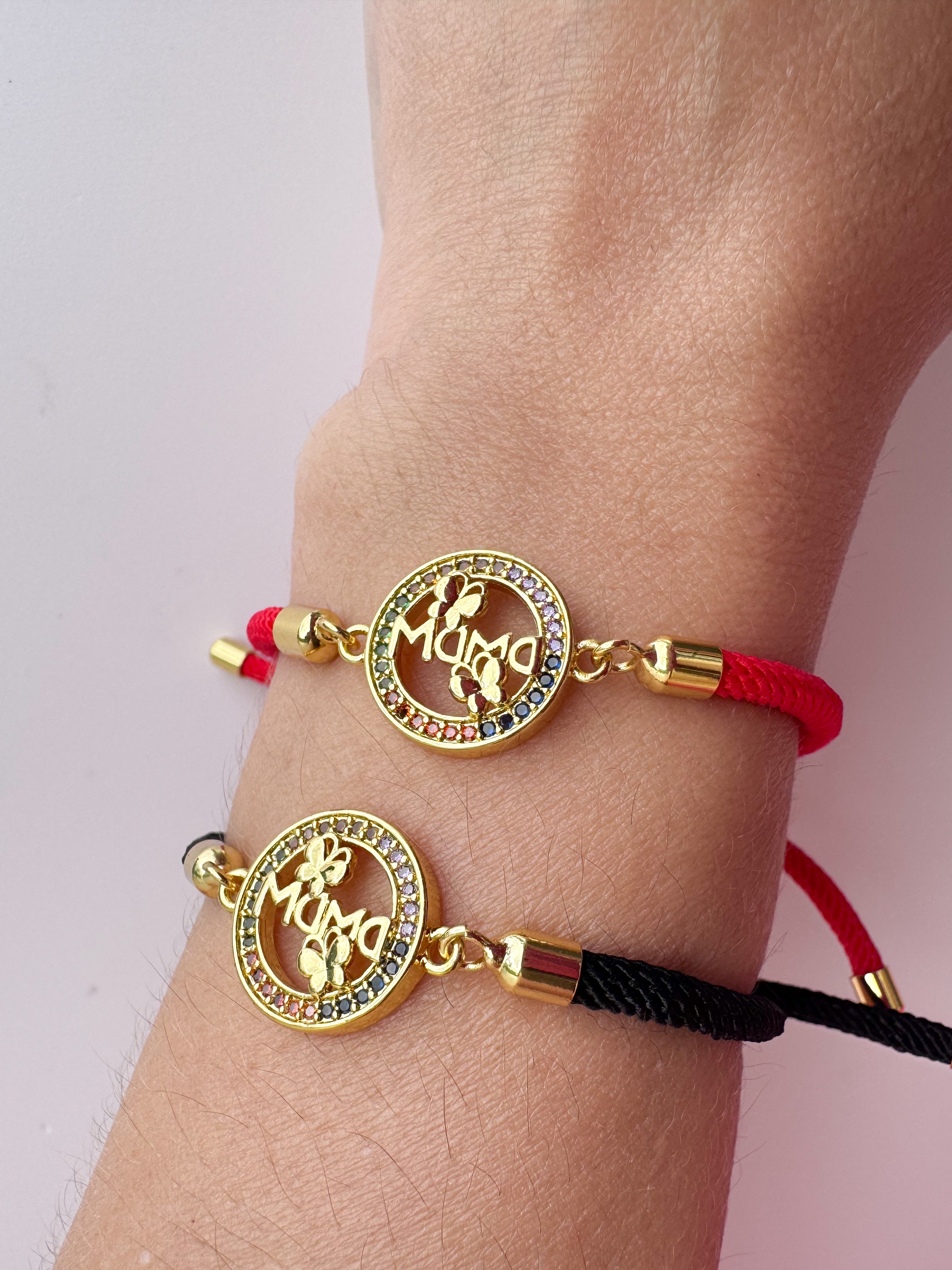 Mama Butterfly 🦋 Black & Red Bracelet