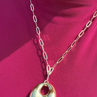 Big Coffee Grain Paper Clip Necklace